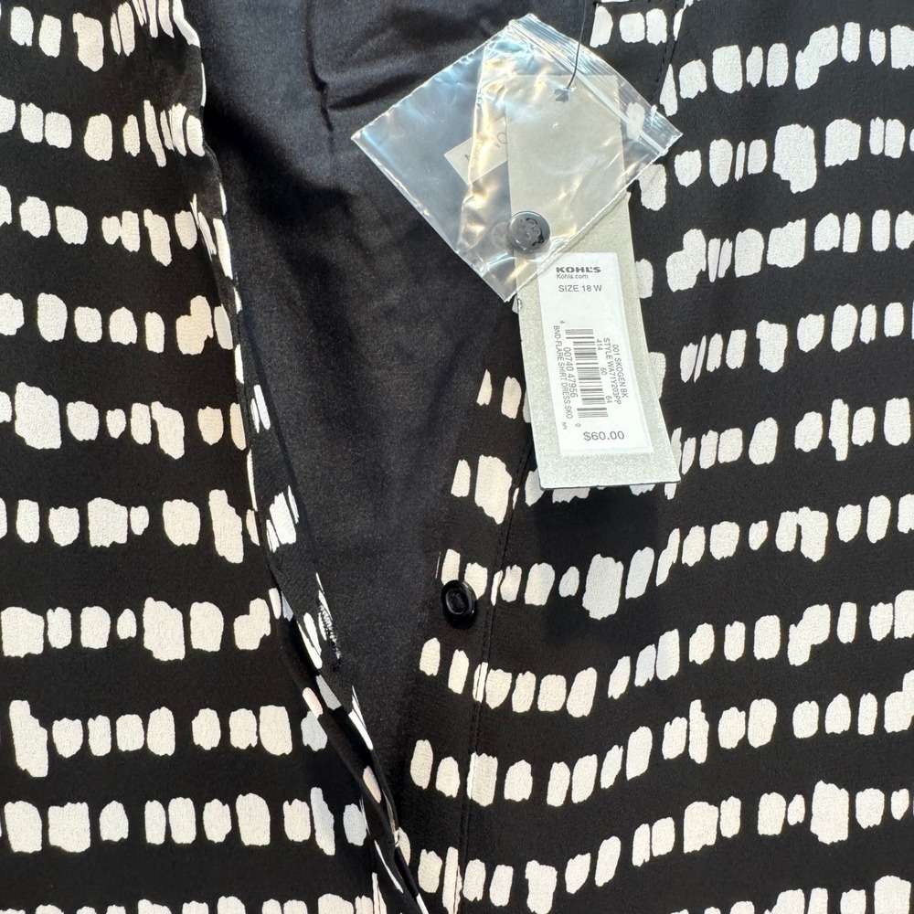 APT 9 Black‎ White Sleeveless Shift Dress Women 18W Office Church Summer New - Picture 5 of 8
